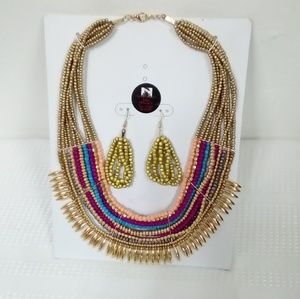 NWT Multi-Color Statement Necklace Set